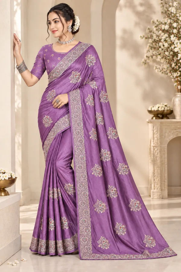Purple_Embroidered_Saree_For_Women