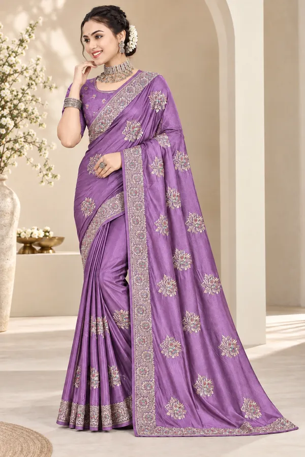 Purple_Embroidered_Saree_For_Women