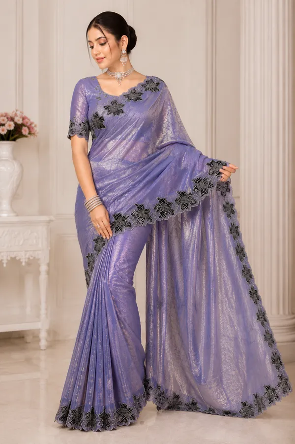 Lavender_Floral_Border_Saree_For_Women