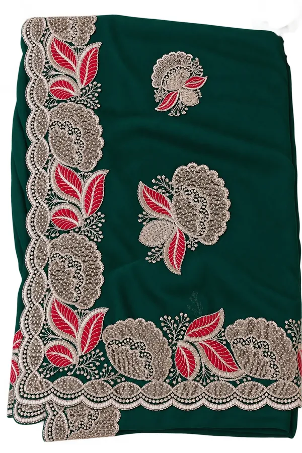 Green_Floral_Print_Saree_For_Women