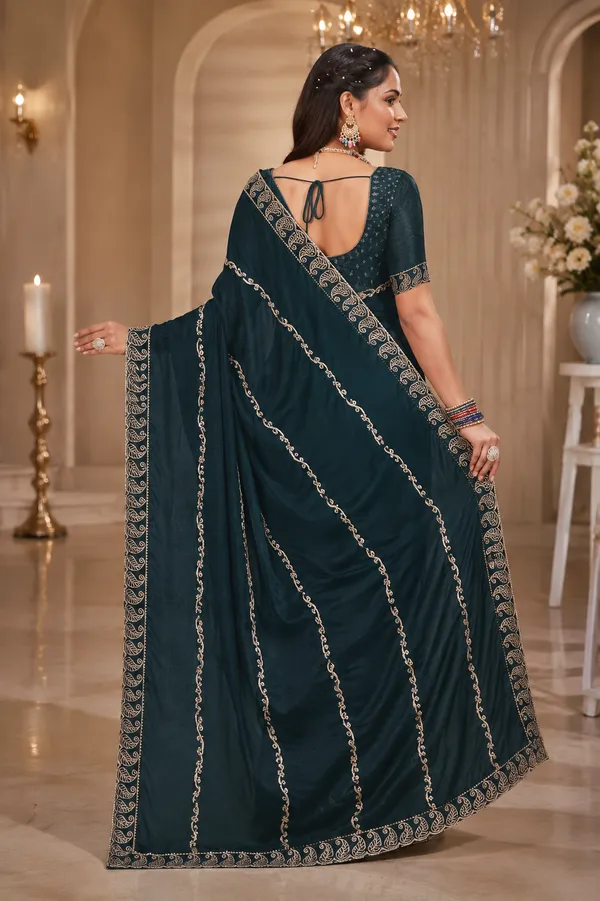 Blue_Embroidered_Paisley_Border_Saree_for_Women