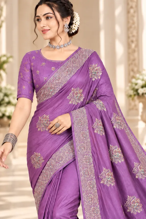Purple_Embroidered_Saree_For_Women