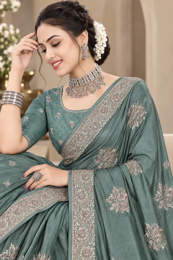 Teal_Silk_Embroidered_Saree_for_Women