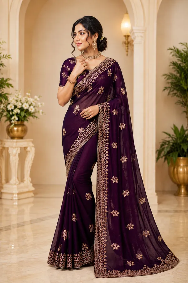 Maroon_Embroidered_Ethnic_Saree_For_Women