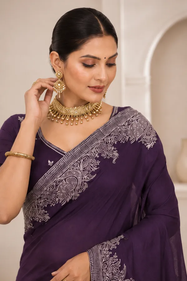 Purple_Embroidered_Saree_for_Women