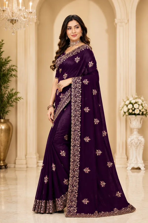 Maroon_Embroidered_Ethnic_Saree_For_Women