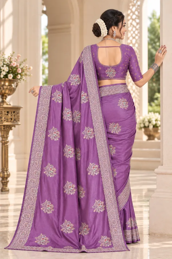 Purple_Embroidered_Saree_For_Women