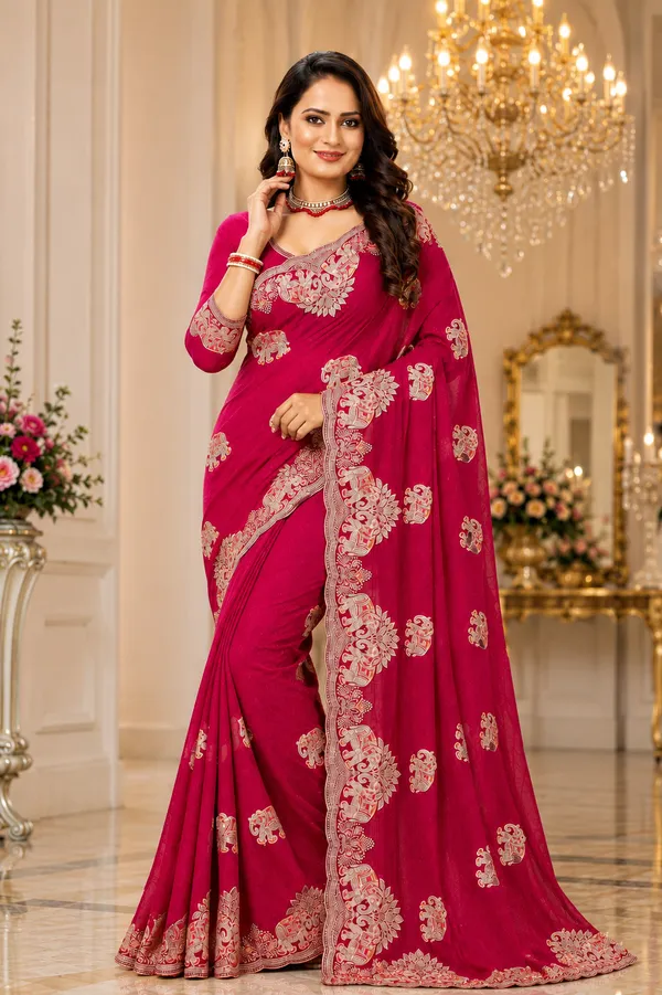 Magenta_Embellished_Saree_for_Women