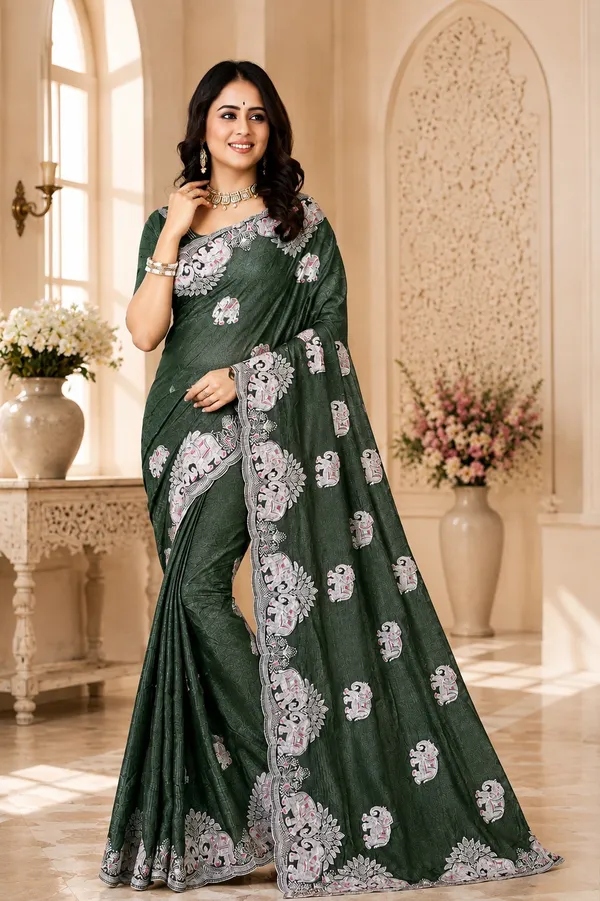 Green_Silk_Embroidered_Saree_For_Women
