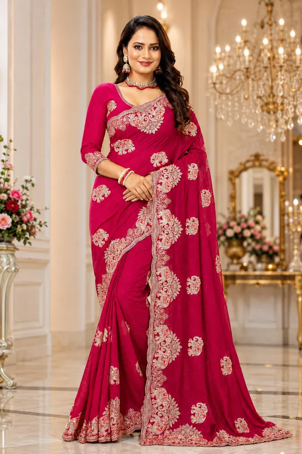 Magenta_Embellished_Saree_for_Women