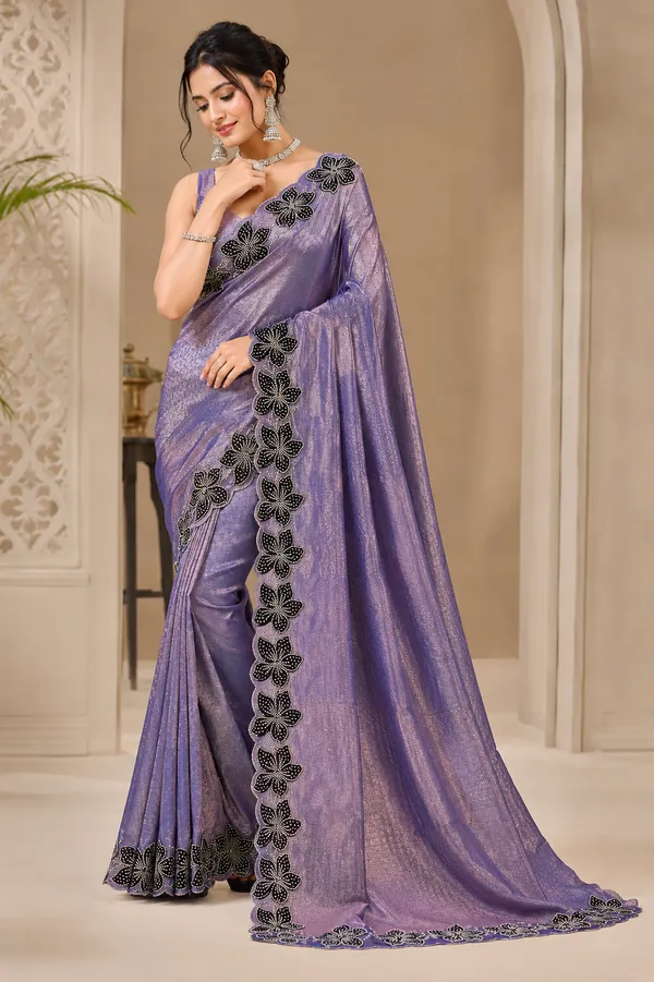 Lavender_Floral_Border_Saree_For_Women