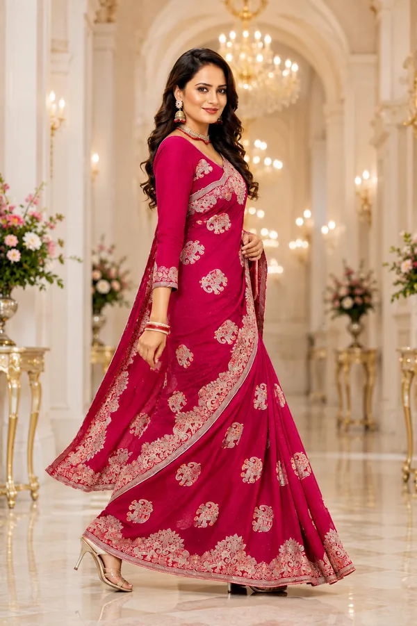 Magenta_Embellished_Saree_for_Women