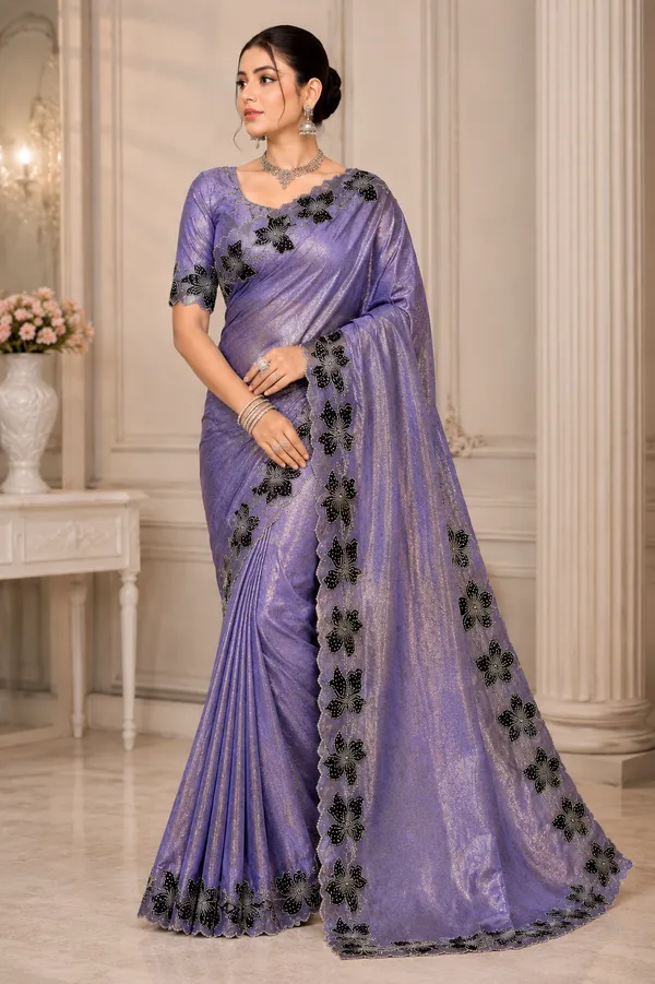 Lavender_Floral_Border_Saree_For_Women