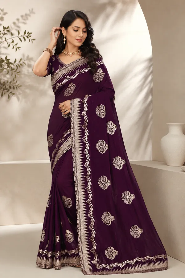 Purple_Embroidered_Saree_For_Women
