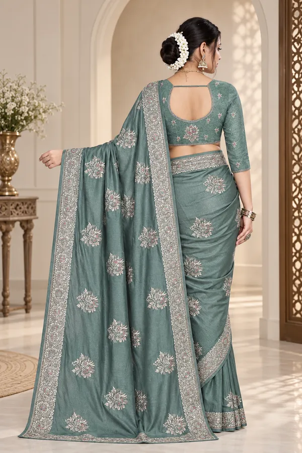 Teal_Silk_Embroidered_Saree_for_Women
