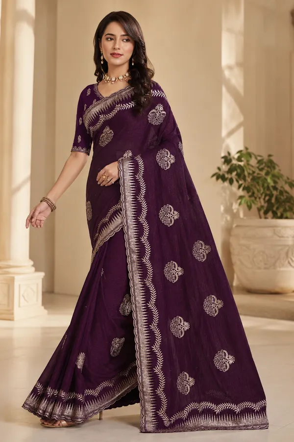Purple_Embroidered_Saree_For_Women