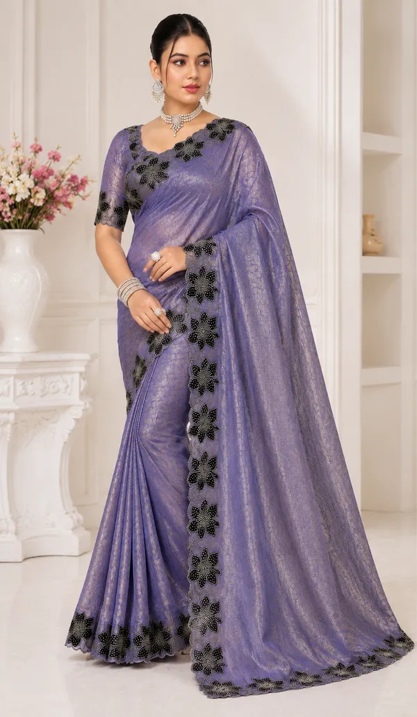Lavender_Floral_Border_Saree_For_Women