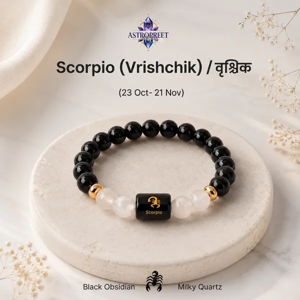 Astropreet_Scorpio_Zodiac_Bracelet_Black_Obsidian_Clear_Quartz_Poornima_Energized