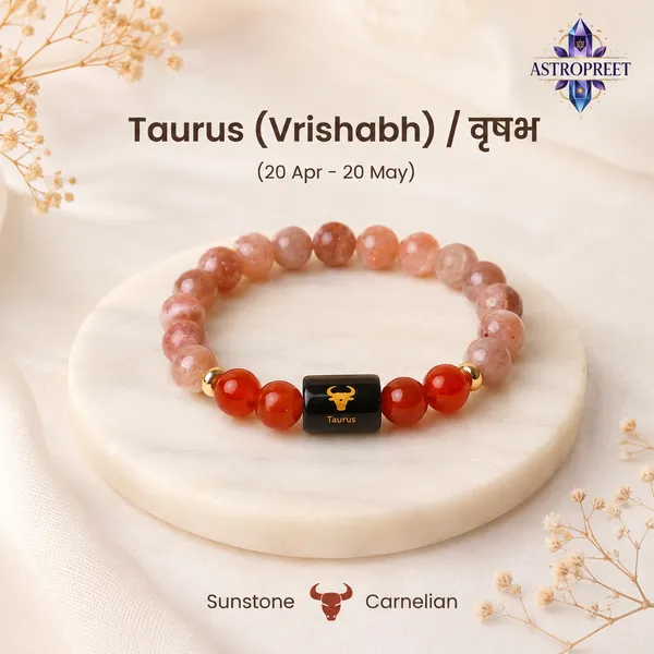 Astropreet_Taurus_Zodiac_Bracelet_Sunstone_Carnelian_Standard