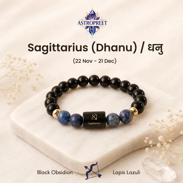 Astropreet_Sagittarius_Zodiac_Bracelet_Black_Obsidian_Lapis_Lazuli_Poornima_Energized