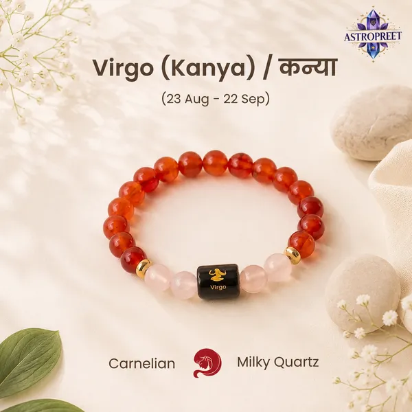 Astropreet_Virgo_Zodiac_Bracelet_Carnelian_Clear_Quartz_Poornima_Energized