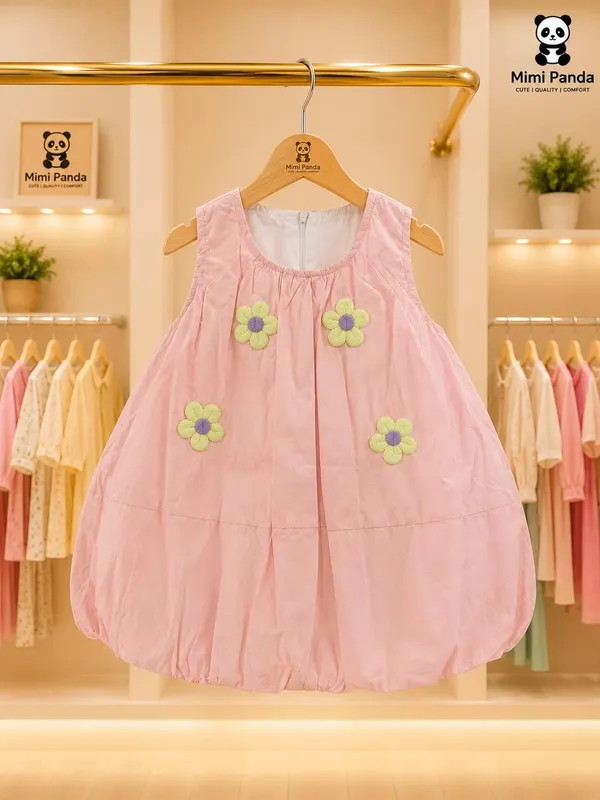 Pink_Cotton_Sleeveless_Bubble_Party_Dress_For_Girls