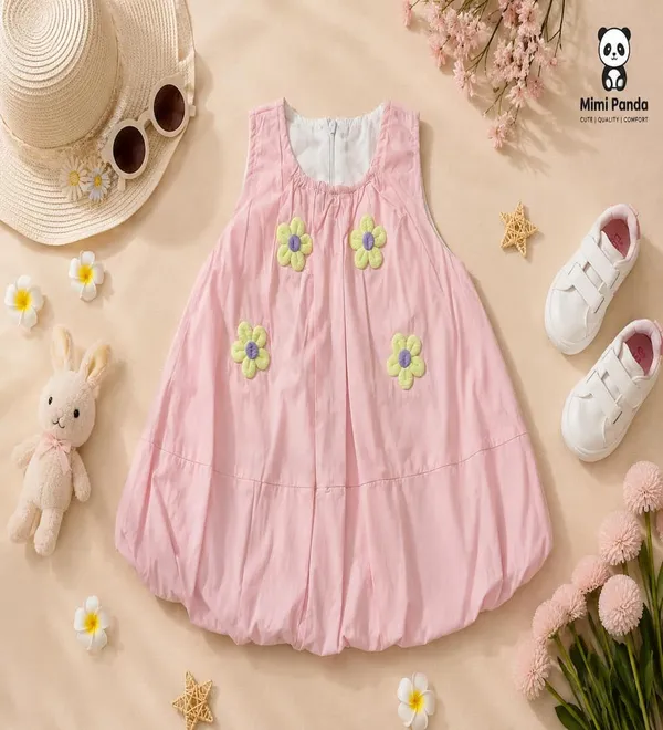 Pink_Cotton_Sleeveless_Bubble_Party_Dress_For_Girls