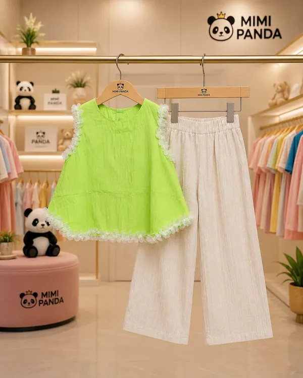 Green_Cotton_Sleeveless_Top_Palazzo_Co_Ord_Set_For_Girls