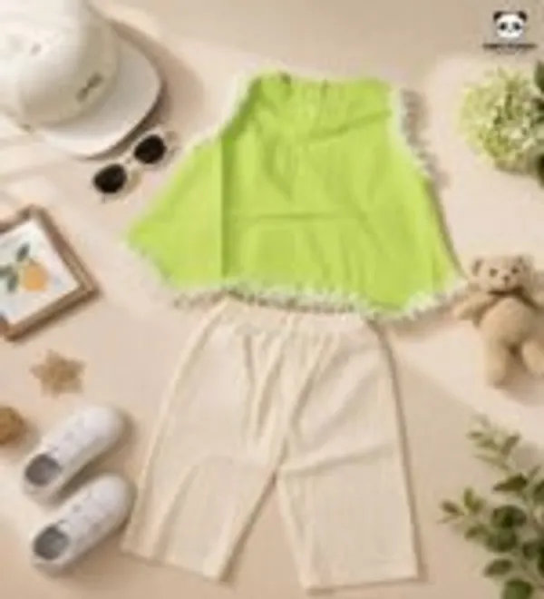 Green_Cotton_Sleeveless_Top_Palazzo_Co_Ord_Set_For_Girls