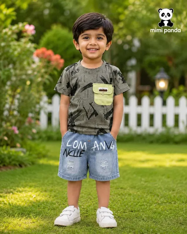 White_Cotton_Polyester_Abstract_Print_Denim_Co_Ord_Set_For_Boys