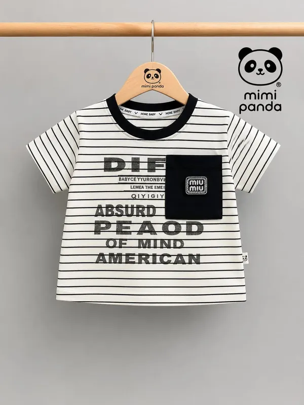 Black_White_Cotton_Relaxed_Stripe_Graphic_Denim_Shorts_Co_Ord_Set_For_Boys