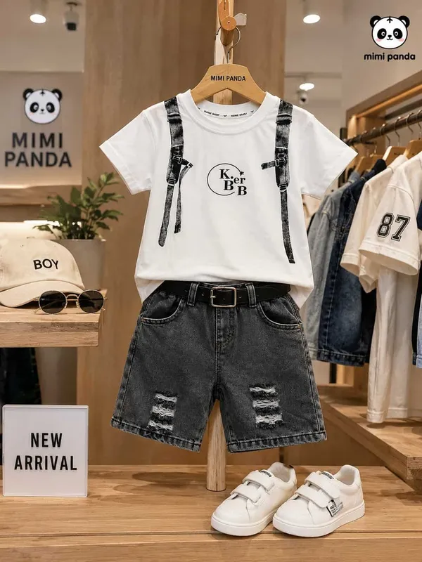 White_Cotton_Graphic_Denim_Co_Ord_Set_For_Boys