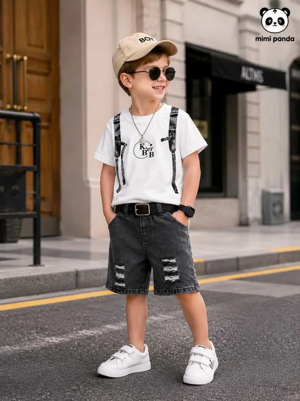 White_Cotton_Graphic_Denim_Co_Ord_Set_For_Boys
