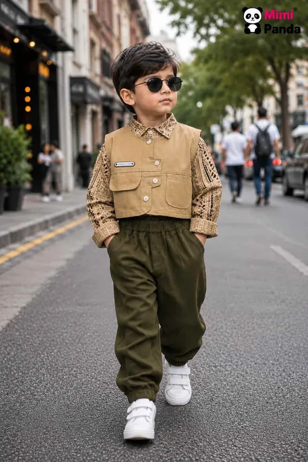 Brown_Cotton_Safari_3_Piece_Co_Ord_Set_For_Boys