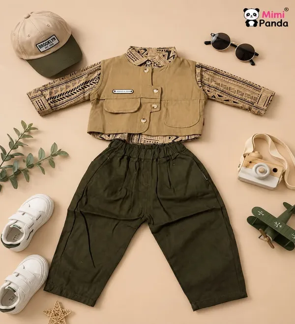 Brown_Cotton_Safari_3_Piece_Co_Ord_Set_For_Boys