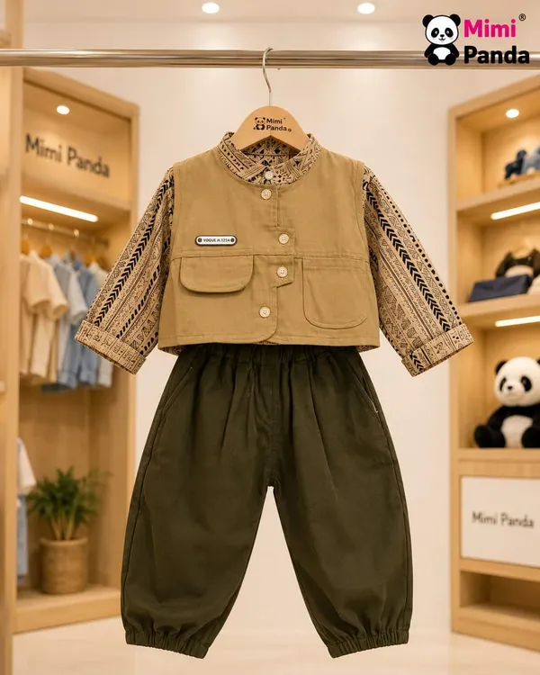 Brown_Cotton_Safari_3_Piece_Co_Ord_Set_For_Boys