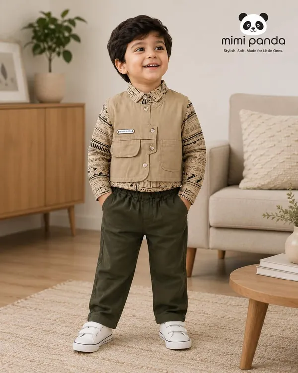 Brown_Cotton_Safari_3_Piece_Co_Ord_Set_For_Boys