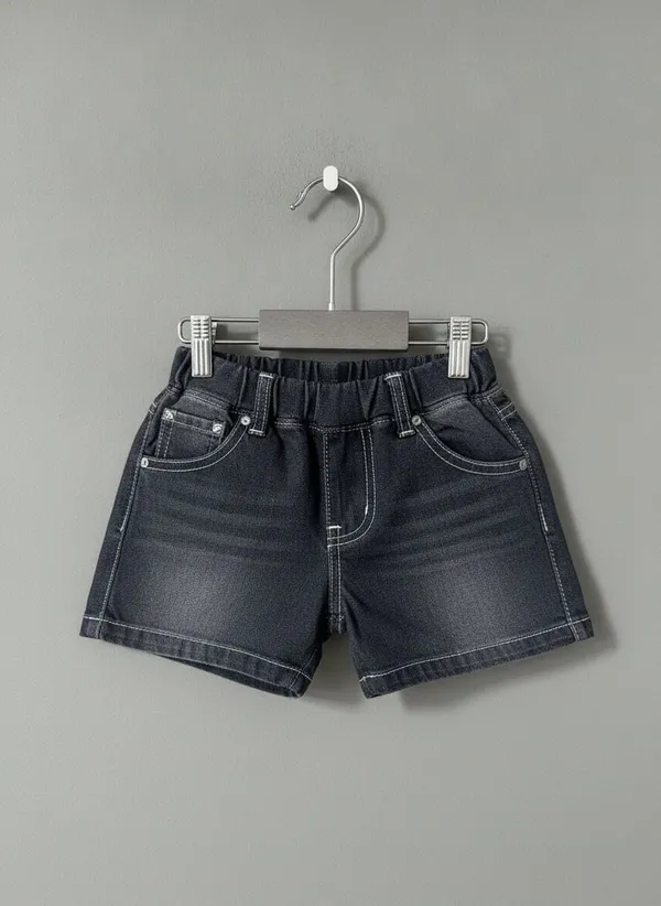 White_Cotton_Graphic_Printed_Denim_Shorts_Set_For_Boys