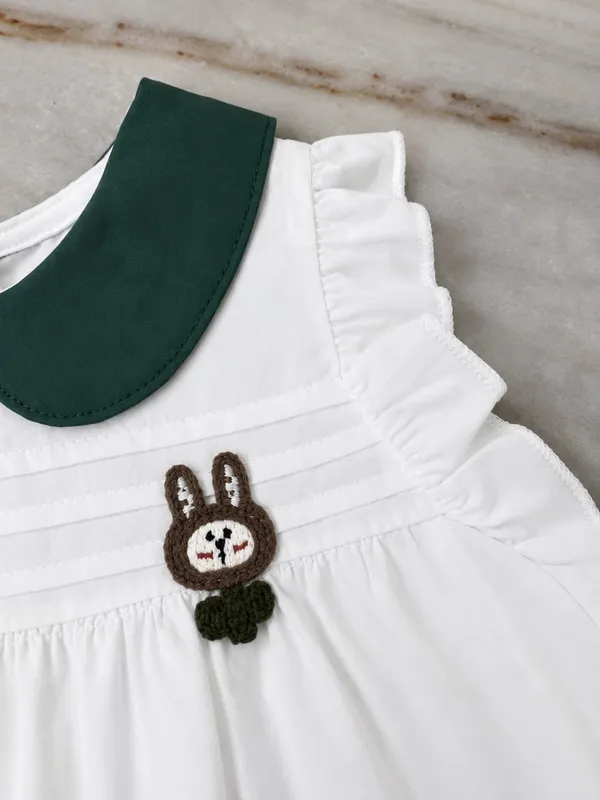 White_Cotton_Peter_Pan_Collar_Top_Shorts_Co_Ord_Set_For_Girls