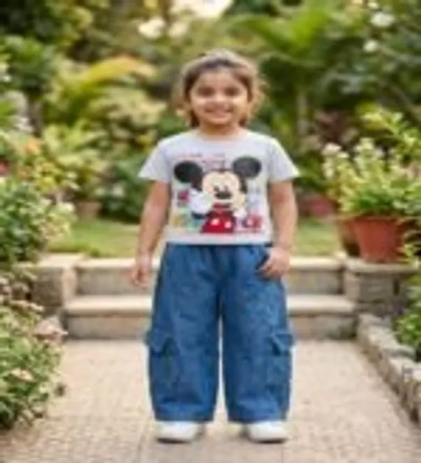 Blue_Cotton_Relaxed_Mickey_Graphic_Tee_Denim_Cargo_Co_Ord_Set_For_Girls