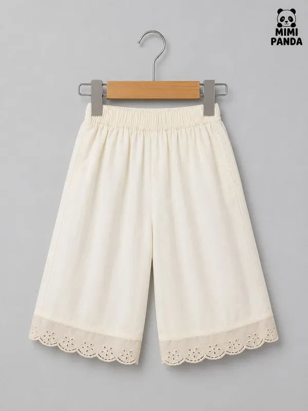 White_Cotton_Relaxed_Lace_Collar_Peplum_Top_Palazzo_Co_Ord_Set_For_Girls
