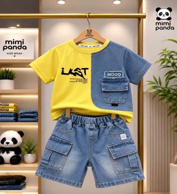 Blue_Cotton_Dual_Tone_Cargo_Denim_Co_Ord_Set_For_Boys
