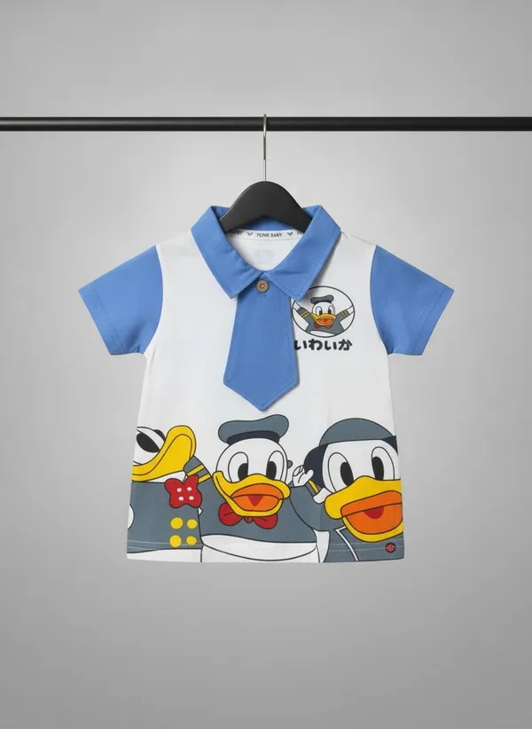 Blue_Cotton_Blend_Relaxed_Fit_Cartoon_Duck_Print_Co_Ord_Set_For_Boys