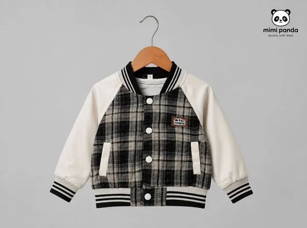 Black_Beige_Cotton_Relaxed_Check_Winter_3_Piece_Co_Ord_Set_For_Boys