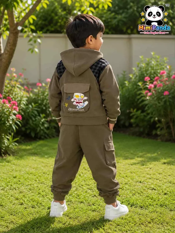 Brown_Cotton_Cargo_3_Piece_Co_Ord_Set_For_Boys