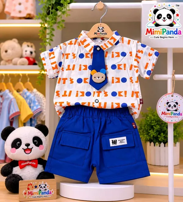 Blue_Cotton_Blend_3_Piece_Party_Co_Ord_Set_With_Tie_For_Boys