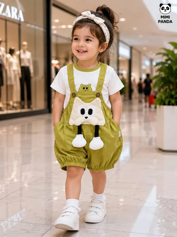 Green_Cotton_Relaxed_Fox_Print_Dungaree_Romper_Set_For_Girls