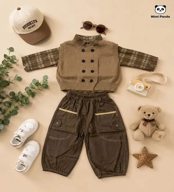 Brown_Cotton_Blend_Check_3_Piece_Winter_Co_Ord_Set_For_Boys