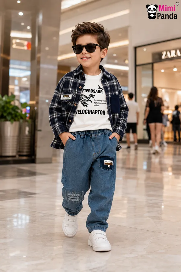 Navy_Blue_Cotton_Checked_Shirt_Denim_Jogger_3_Piece_Co_Ord_Set_For_Boys