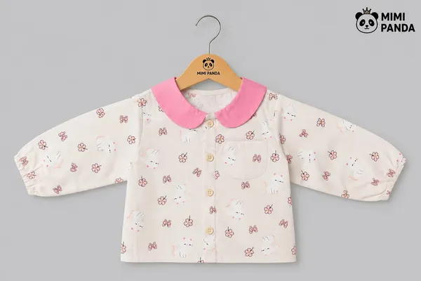 Pink_Cotton_Blend_Bunny_Print_Shirt_Jogger_Pants_Co_Ord_Set_For_Girls